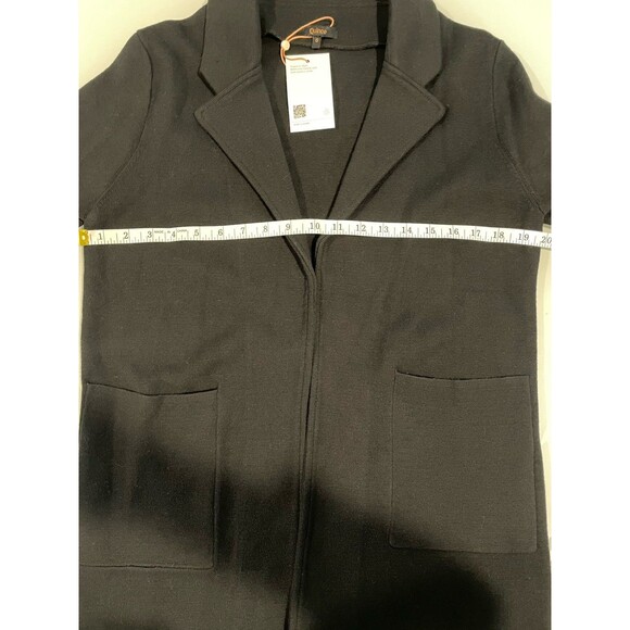 New Quince Black Organic Cotton Knit Sweater Blazer Size Small Retail $198 - Picture 11 of 13